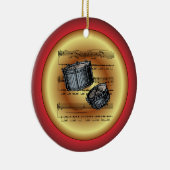 ドラム缶~シート音楽~赤/緑/金ゴールド~クリスマス~ セラミックオーナメント (右)