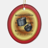 ドラム缶~シート音楽~赤/緑/金ゴールド~クリスマス~ セラミックオーナメント (左)