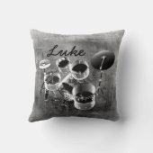 ドラム置かれるか、またはアートでパーソナライズな枕 クッション (裏面)