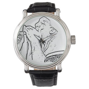 ドラム輪郭を持つハーモニカプレーヤー 腕時計