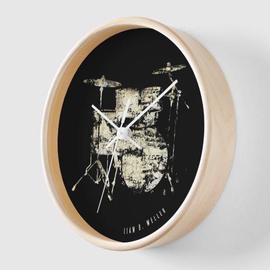 ドラム遊の時間 壁時計 (傾斜)