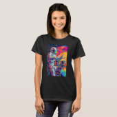 ドラム遊宇宙飛行士ドラマー宇宙 Tシャツ (正面フル)