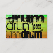 ドラム鮮やか、緑、オレンジ、黄 名刺 (裏面)