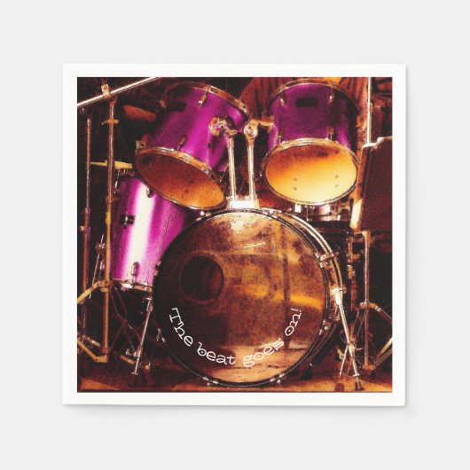 ドラム、アウトドアジャム スタンダードカクテルナプキン (正面)