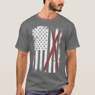 ドラム・キット USA フラグ フレンド Tシャツ
