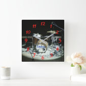 ドラム スクエア壁時計 (ホーム)