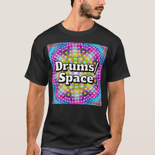 ドラム/スペース (文字を変更可能) Tシャツ (正面)