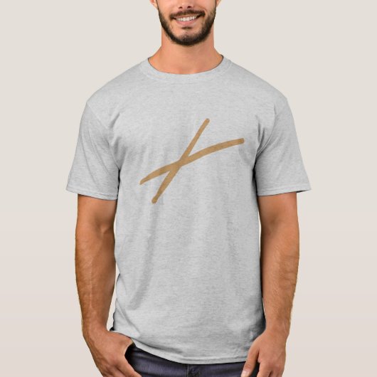 ドラム-ドラムスティック Tシャツ (正面)