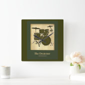 ドラム/ドラム時間装飾 スクエア壁時計 (ホーム)