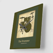 ドラム/ドラム時間装飾 スクエア壁時計 (傾斜)