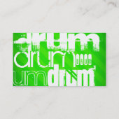 ドラム;ネオングリーンストライプ 名刺 (裏面)