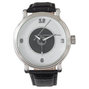 ドラム ブラックアンドホワイト ロック ミュージック クール 腕時計