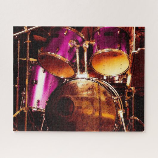 ドラム、屋外の込み合い ジグソーパズル (横)