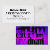 ドラム;紫鮮やか青とマゼンタ 名刺 (正面/裏面)
