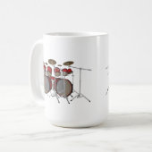 ドラム: 赤いドラムキット: 3Dモデル: コーヒーマグカップ (正面左)