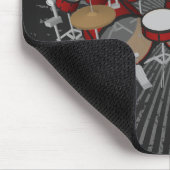 ドラム：赤いドラムキット：3Dモデル：マウスパッド マウスパッド (コーナー)