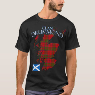 ドラモンドスコティッシュクランタータンチェックスコットランド Tシャツ