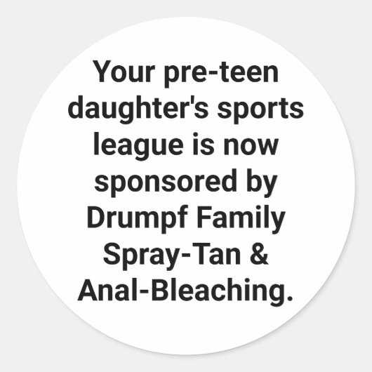 ドランプファミリースプレータンハンカマーアルツンクハウスおもしろい ラウンドシール (正面)