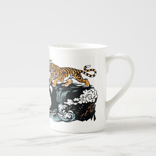 ドラ中国のゴン対虎骨中国マグ ボーンチャイナマグカップ (右)