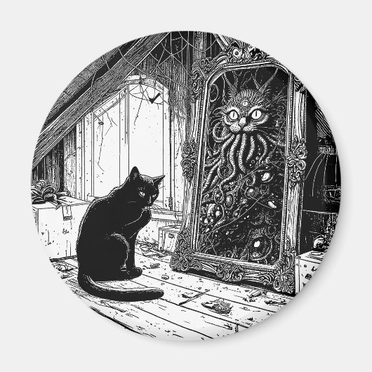 ドリアンの猫の写真・ラウンド マグネット (正面)