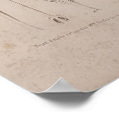 ドリアン果実ヴィンテージ植物性イラストレーション ポスター (角)