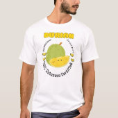 ドリアン 手摘み フルーツ ラベル Tシャツ (正面)