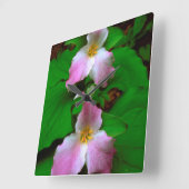 ドリウムワイルドフラワー スクエア壁時計 (傾斜)