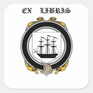 ドリスコルファミリークレストブックプレート スクエアシール