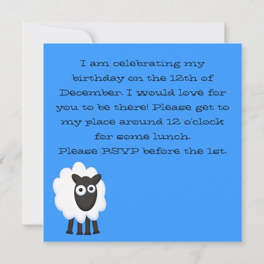 ドリス 招待状 (裏面)