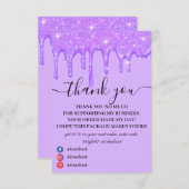 ドリッガーリーピングパープルグリッターサンキューカード サンキューカード (正面/裏面)
