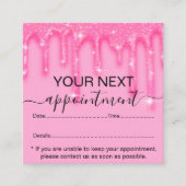 ドリッスタイリッシュプガーリーピンクグリッターアポイントメント 予約カード (正面)