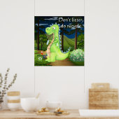 ドリッターしないでリサイクル・ドラゴン ポスター (キッチン)