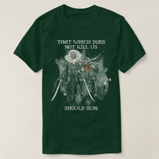 ドリッツドゥアーデンとブルーナーのバトルハンマー Tシャツ (デザイン正面)