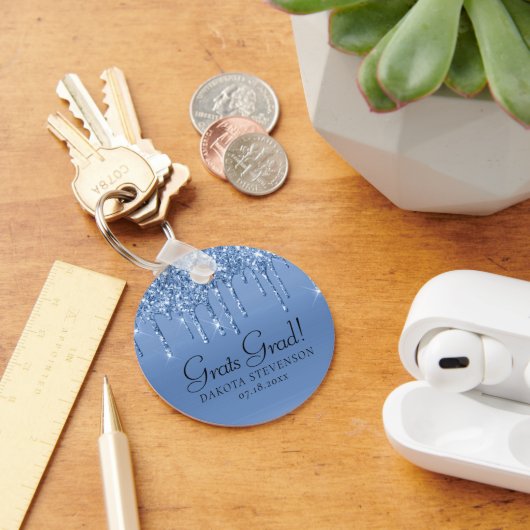 ドリッピングアイスブルーグリッター |グラム卒業 キーホルダー (デスク)