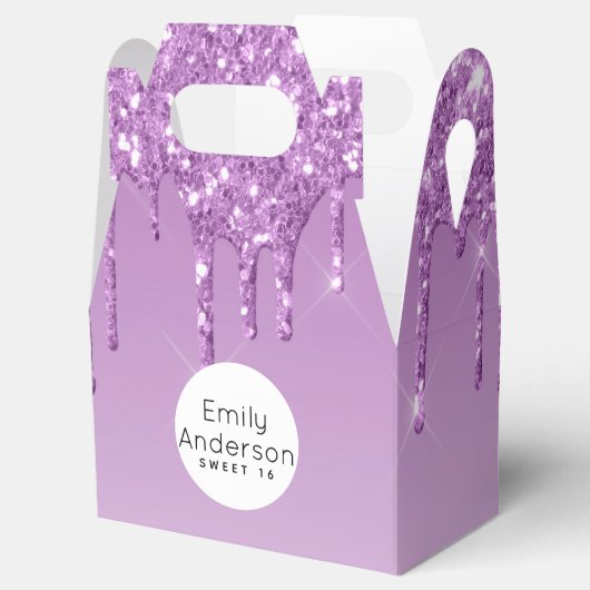 ドリッピンググリッタースイート16パープルトレンディーパーティーディバ フェイバーボックス (オープン)