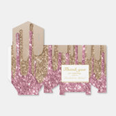 ドリッピンググリッターバラピンク金ゴールド女の子ありがとう フェイバーボックス (折り畳みなし)