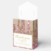 ドリッピンググリッターバラピンク金ゴールド女の子ありがとう フェイバーボックス (オープン)