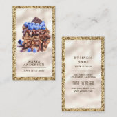 ドリッピングチョコレートブルーベリーケーキペストリーベーカリー 名刺 (正面/裏面)