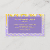 ドリッピングハニーラベンダー金ゴールドハニカムハニービー 名刺 (裏面)