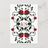 ドリッピングバラゴシックVintageウェディング詳細エンクル エンクロージャーカード (裏面)