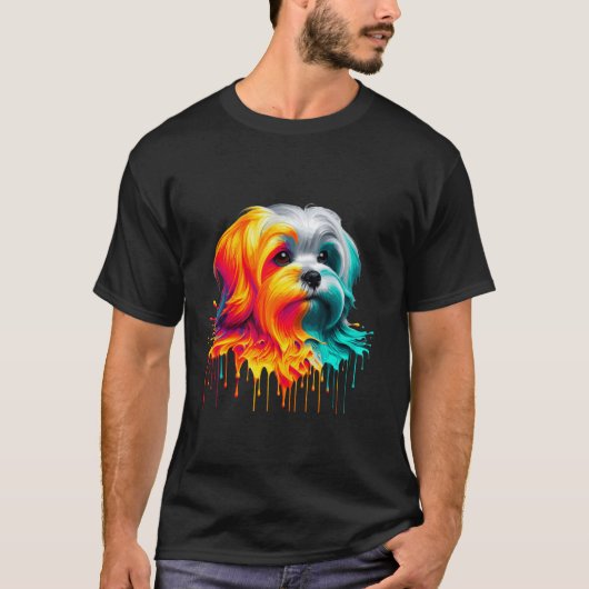 ドリッピングペイントアート マルタ十字 Tシャツ (正面)