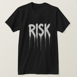 ドリッピングペイント RISK グランジ タイポグラフィ ストリートウェア T Tシャツ