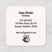 ドリッピング生のハニーはっきりしたタイポグラフィ スクエア名刺 (裏面)