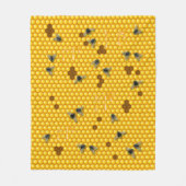 ドリッピング蜂蜜ビーゴールデンハニカムクイーンビー フリースブランケット (正面)