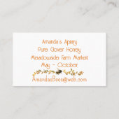 ドリッピング蜂蜜養蜂家の名刺 名刺 (裏面)