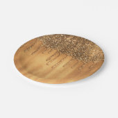 ドリッピング金ゴールドハニーグリッター甘い16パーティー ペーパープレート (アングル)