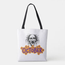 ドリッピング・スカル10月ハロウィントートバッグ