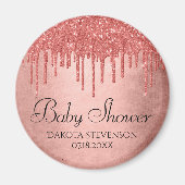 ドリッピング ピーチ グリッター | テラコッタ コーラル シャワー マグネット (正面)