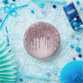 ドリッピング マーブ グリッター | ダスティ ピンク メルト シマー ペーパーボウル (パーティー)