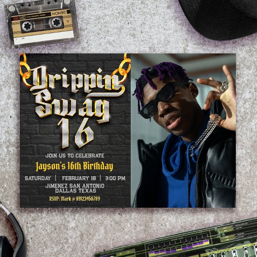 ドリッピン スワッグ 16 フォト ランドスケープ付き 招待状